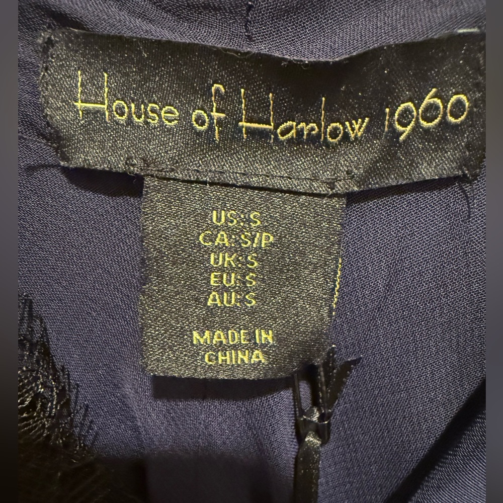 House of Harlow 1960 NWT Size S Beautiful Rich Navy & Black Lace Dress (0633) - Picture 10 of 12